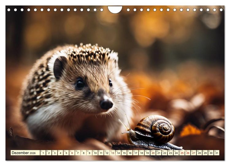 Produktbild: Igel - Wildtier des Jahres 2024 (Wandkalender 2026 DIN A4 quer), CALVENDO Monatskalender