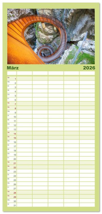 Produktbild: Familienplaner 2026 - St.Johann im Pongau mit 5 Spalten (Wandkalender, 21 x 45 cm) CALVENDO
