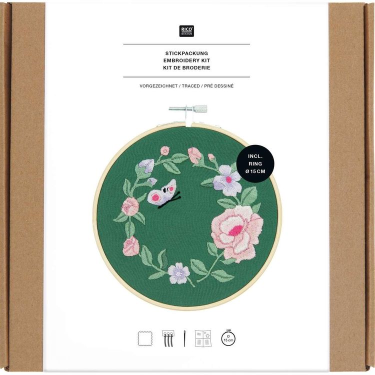 Produktbild: Stickpackung Vorgezeichnet, Blumenkranz, &Oslash;15cm