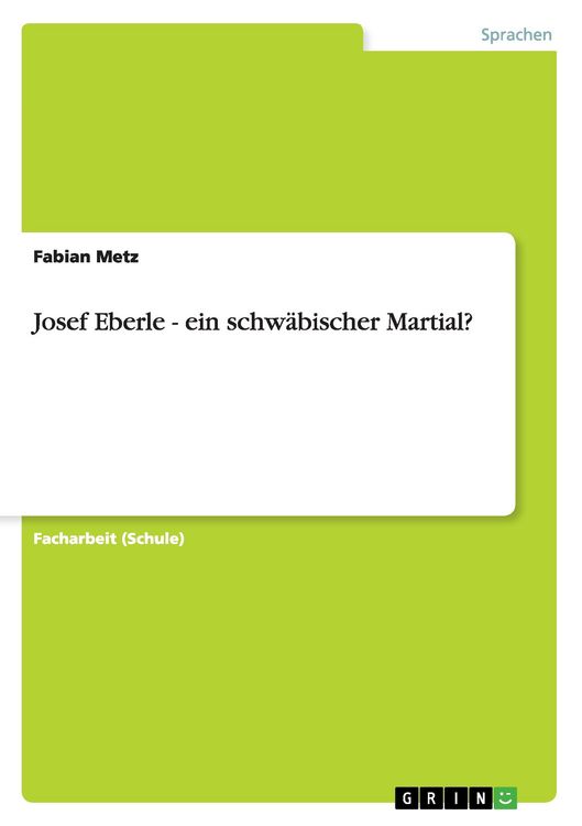 Produktbild: Josef Eberle - ein schw&auml;bischer Martial?