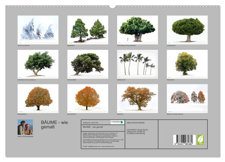 Produktbild: B&Auml;UME - wie gemalt (hochwertiger Premium Wandkalender 2026 DIN A2 quer), Kunstdruck in Hochglanz