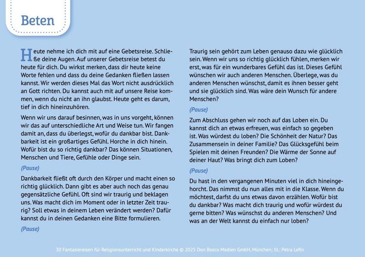 Produktbild: 30 Fantasiereisen f&uuml;r Religionsunterricht und Kinderkirche