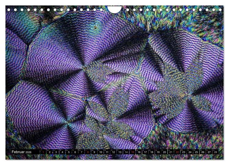 Produktbild: Mikrokristalle in polarisiertem Licht (Wandkalender 2026 DIN A4 quer), CALVENDO Monatskalender