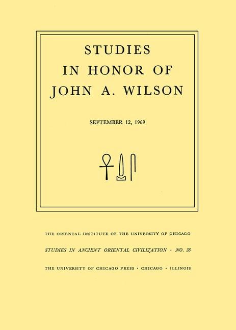 Produktbild: Studies in Honor of John A. Wilson