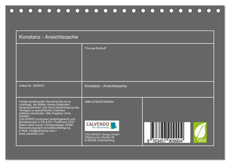 Produktbild: Konstanz - Ansichtssache (Tischkalender 2026 DIN A5 quer), CALVENDO Monatskalender