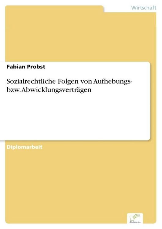 Produktbild: Sozialrechtliche Folgen von Aufhebungs- bzw. Abwicklungsvertr&auml;gen
