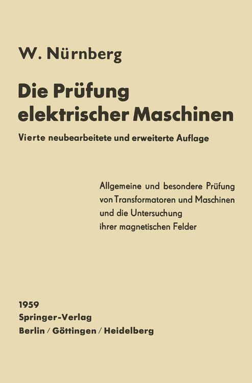 Produktbild: Die Pr&uuml;fung elektrischer Maschinen