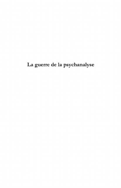 Produktbild: La guerre de la psychanalyse - 2. le front europeen