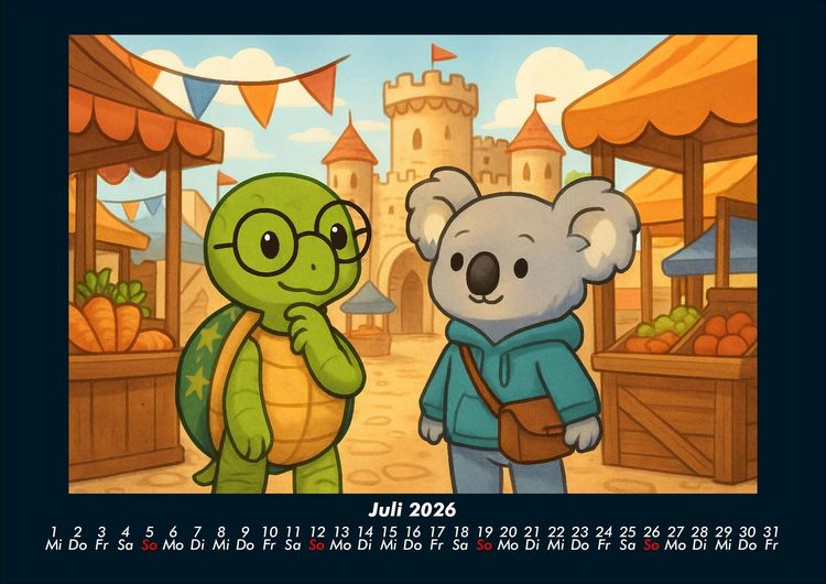 Produktbild: Taz & Kiki - Eine Reise durch die Zeit 2026 Fotokalender DIN A4
