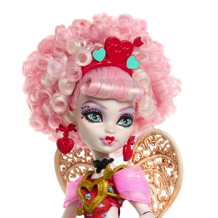 Produktbild: Monster High Scary Sweet Birthday Cupid Asteria-Puppe im Partykleid mit Ballon und Geschenk