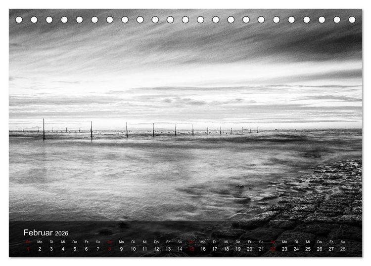 Produktbild: Wangerooge Noir (Tischkalender 2026 DIN A5 quer), CALVENDO Monatskalender