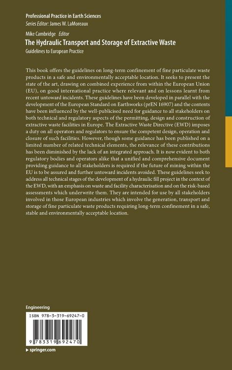 Produktbild: The Hydraulic Transport and Storage of Extractive Waste