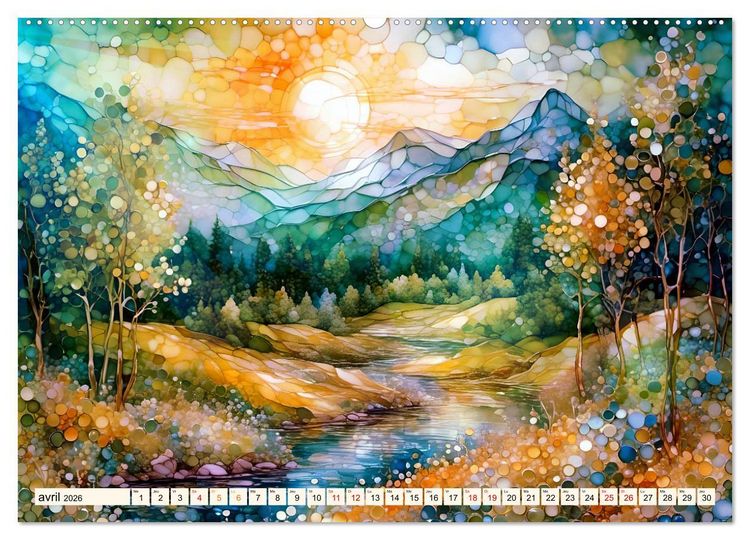 Produktbild: Paysages fluviaux magiques (Calendrier mural 2026 DIN A2 vertical) calendrier de bureau