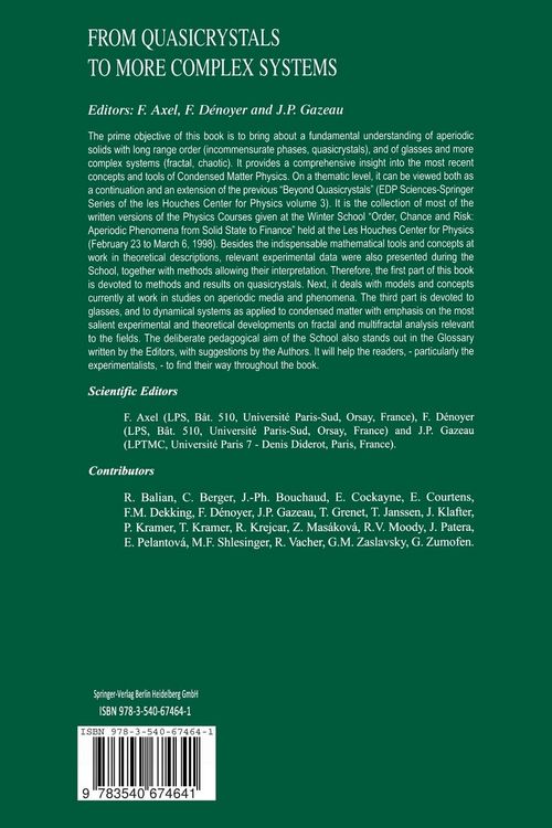 Produktbild: From Quasicrystals to More Complex Systems