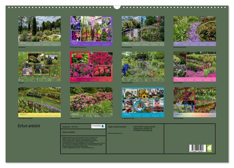 Produktbild: Erfurt erbl&uuml;ht (Wandkalender 2026 DIN A2 quer), CALVENDO Monatskalender