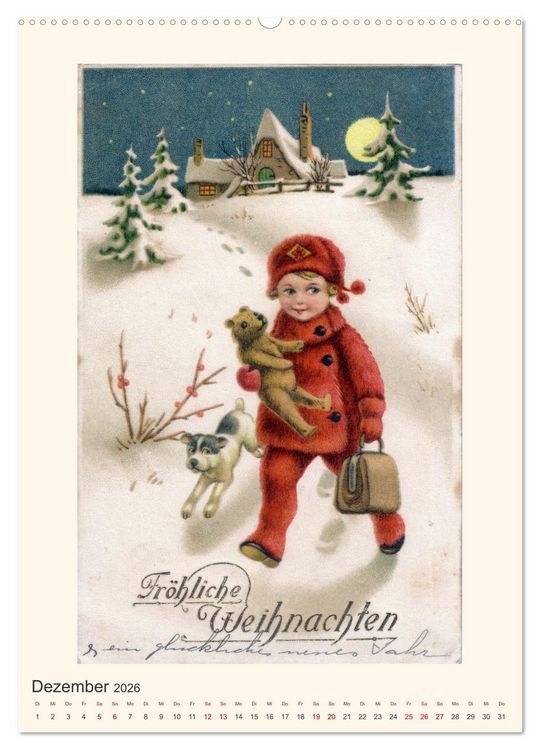 Produktbild: Erste Liebe - Teddyb&auml;ren auf alten Ansichtskarten (hochwertiger Premium Wandkalender 2026 DIN A2 hoch), Kunstdruck in Hochglanz