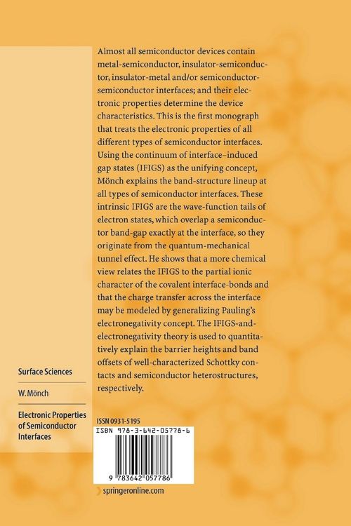 Produktbild: Electronic Properties of Semiconductor Interfaces
