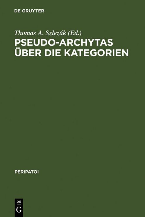 Produktbild: Pseudo-Archytas &uuml;ber die Kategorien