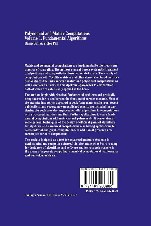 Produktbild: Polynomial and Matrix Computations