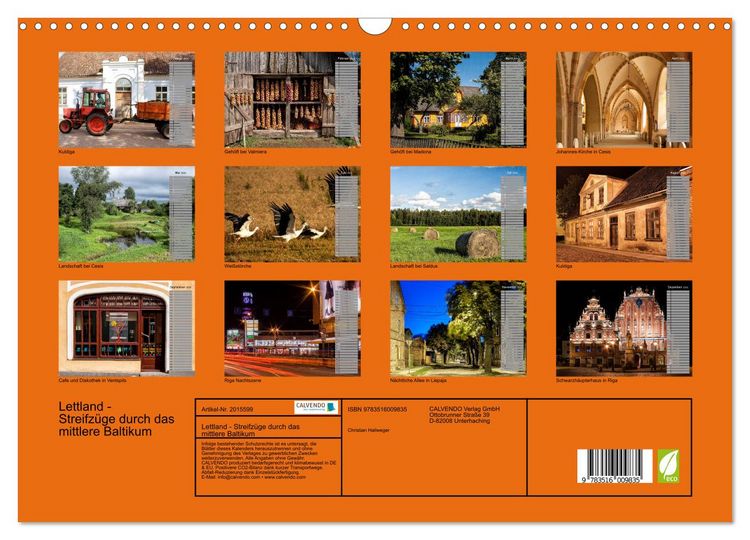 Produktbild: Lettland - Streifz&uuml;ge durch das mittlere Baltikum (Wandkalender 2026 DIN A3 quer), CALVENDO Monatskalender
