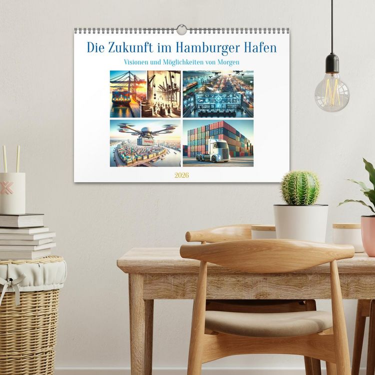 Produktbild: Die Zukunft im Hamburger Hafen: Visionen und M&ouml;glichkeiten von Morgen. (Wandkalender 2026 DIN A3 quer), CALVENDO Monatskalender