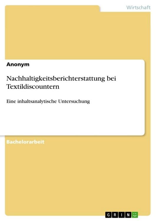 Produktbild: Nachhaltigkeitsberichterstattung bei Textildiscountern