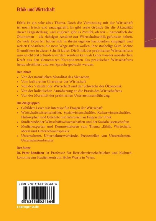 Produktbild: Ethik und Wirtschaft