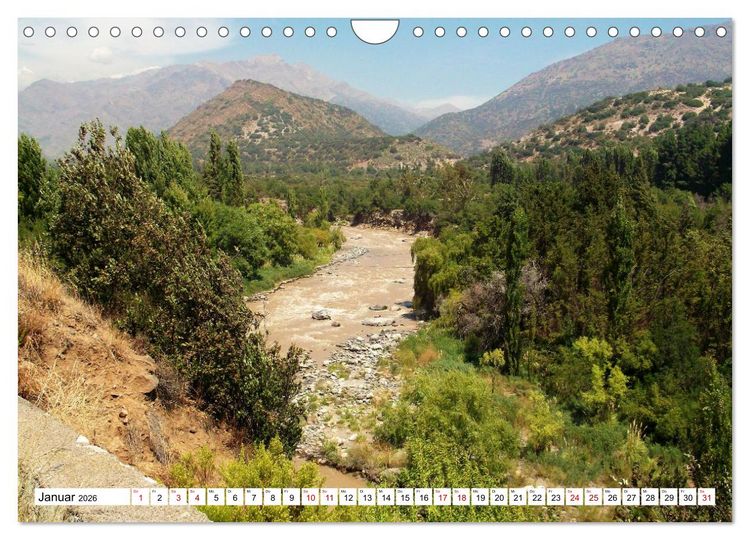 Produktbild: Von den Anden zum Pazifik - Santiago de Chile und Umgebung (Wandkalender 2026 DIN A4 quer), CALVENDO Monatskalender
