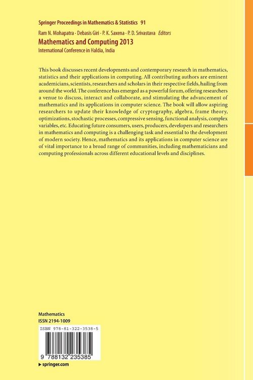 Produktbild: Mathematics and Computing 2013