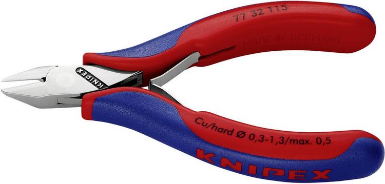 Produktbild: Knipex 77 32 115 Elektronik- u. Feinmechanik Seitenschneider mit Facette 115mm