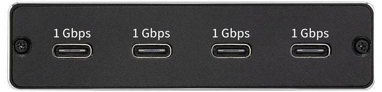 Produktbild: Renkforce RF-NS-200 Splitter RJ45, USB-C&reg; 4 Port 1 GBit/s