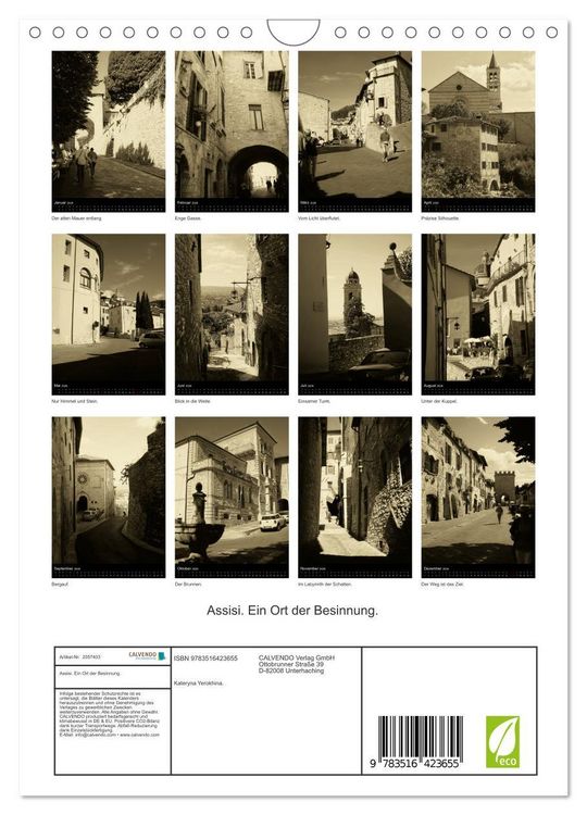 Produktbild: Assisi. Ein Ort der Besinnung. (Wandkalender 2026 DIN A4 hoch), CALVENDO Monatskalender
