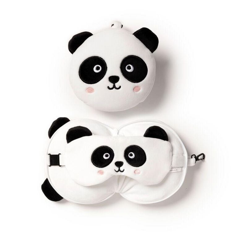 Produktbild: Relaxeazzz Pl&uuml;sch Panda Reisekissen & Schlafmaske