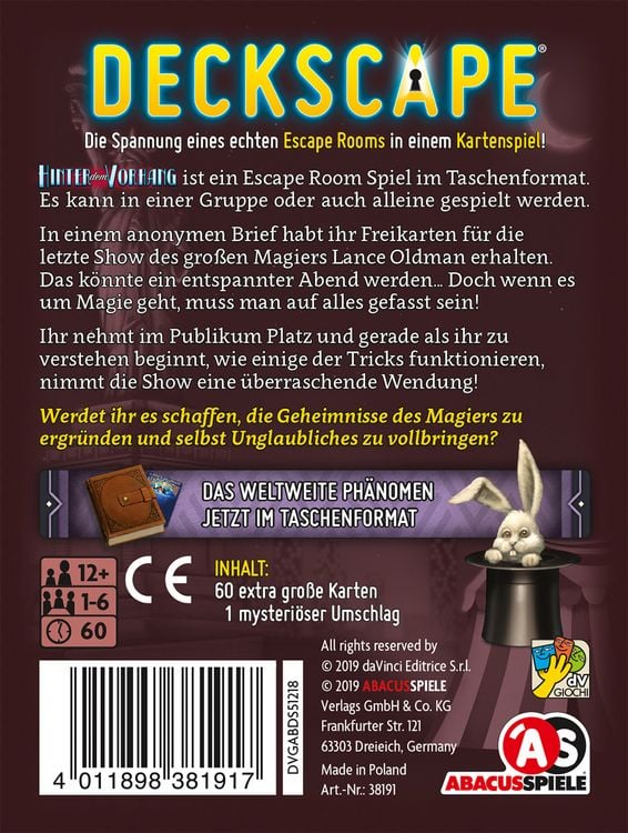 Produktbild: Deckscape - Hinter dem Vorhang
