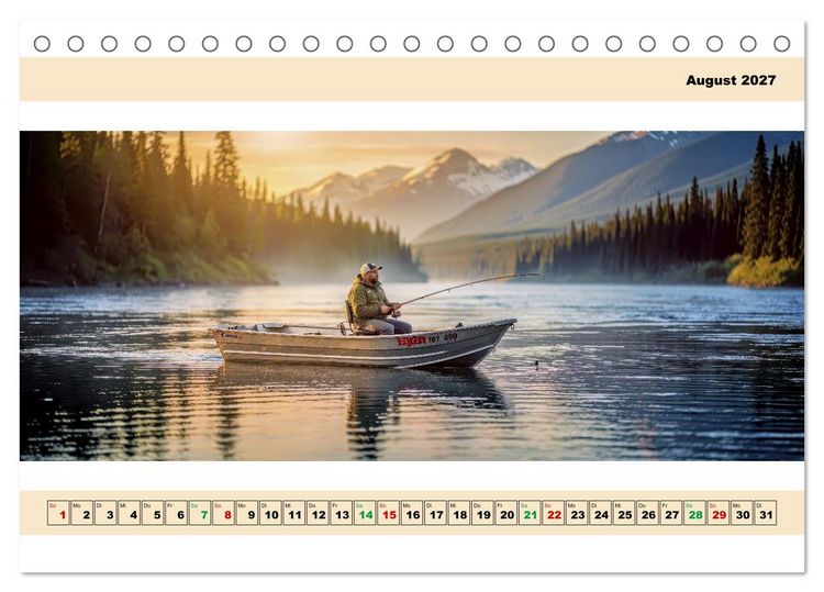 Produktbild: Alaska - Angeln auf Lachs - Panorama (Tischkalender 2027 DIN A5 quer), CALVENDO Monatskalender