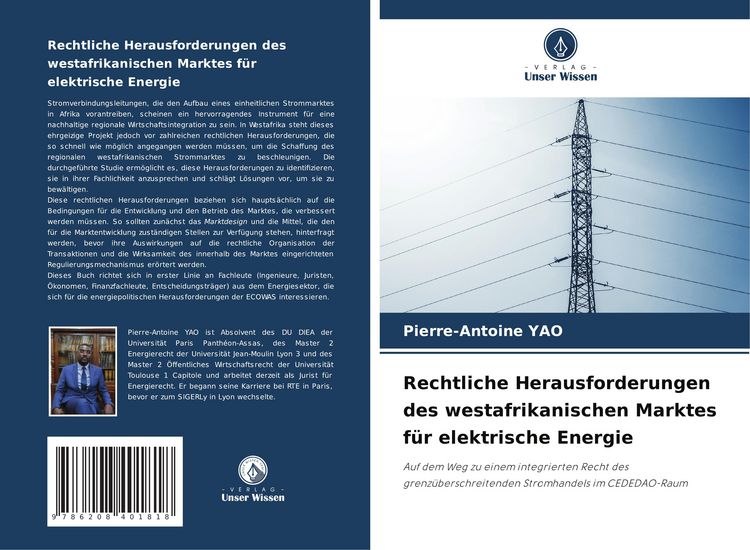 Produktbild: Rechtliche Herausforderungen des westafrikanischen Marktes f&uuml;r elektrische Energie