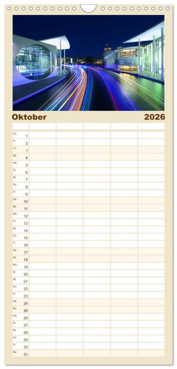 Produktbild: Familienplaner 2026 - Berlin zwischen Tag und Nacht mit 5 Spalten (Wandkalender, 21 x 45 cm) CALVENDO