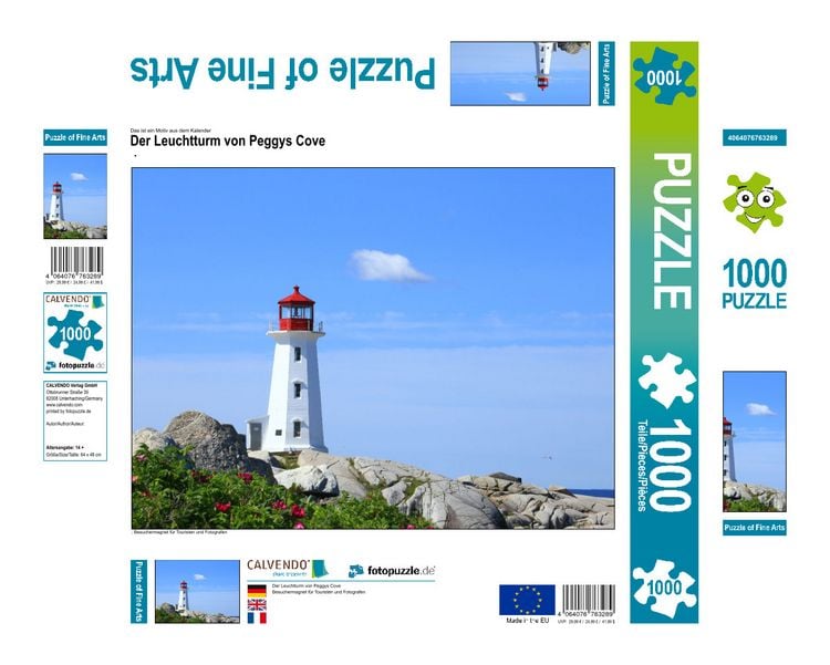 Produktbild: CALVENDO Puzzle Der Leuchtturm von Peggys Cove | 1000 Teile Lege-Gr&ouml;&szlig;e 64x48cm Foto-Puzzle f&uuml;r gl&uuml;ckliche Stunden