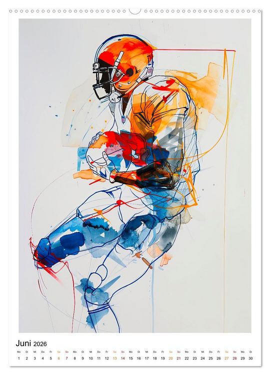 Produktbild: American Football - tolle Momente (hochwertiger Premium Wandkalender 2026 DIN A2 hoch), Kunstdruck in Hochglanz