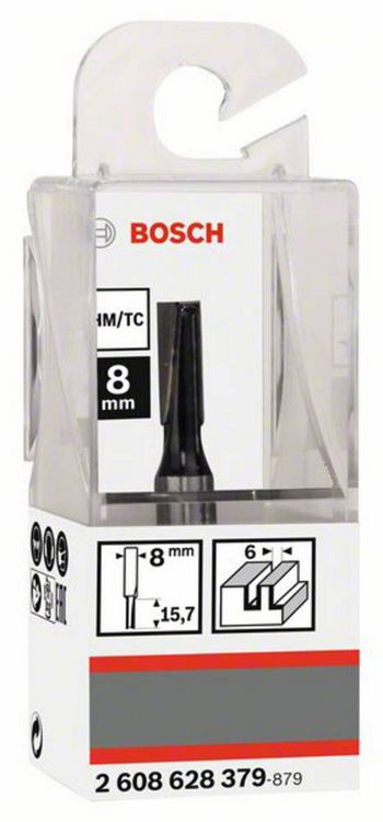 Produktbild: Bosch Accessories 2608628379 Nutfr&auml;ser Hartmetall L&auml;nge 48 mm Produktabmessung, &Oslash; 6 mm Schaftdurchmesser 8 mm