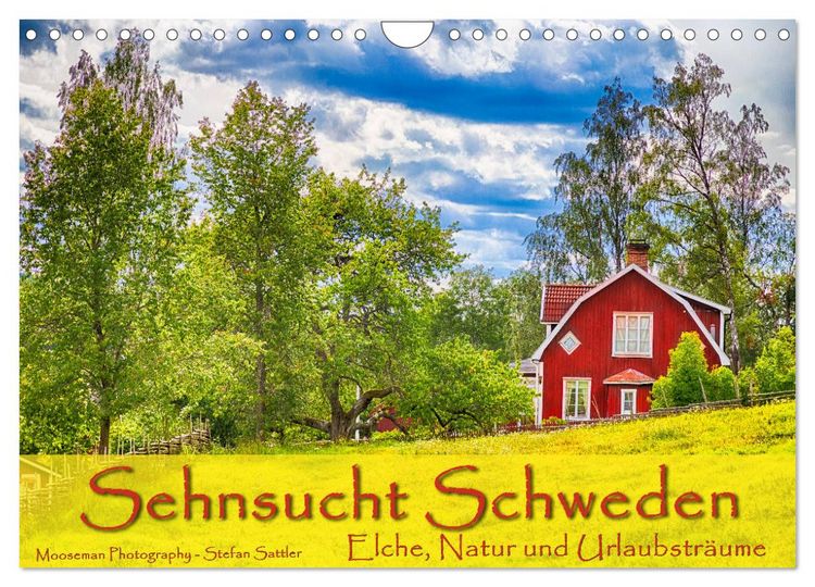 Produktbild: Sehnsucht Schweden - Elche, Natur und Urlaubstr&auml;ume (Wandkalender 2026 DIN A4 quer), CALVENDO Monatskalender