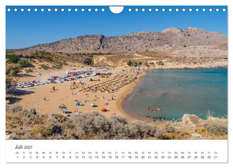 Produktbild: Str&auml;nde der Insel Rhodos (Wandkalender 2027 DIN A4 quer), CALVENDO Monatskalender