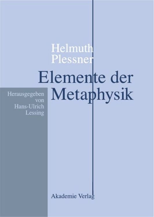 Produktbild: Helmuth Plessner, Elemente der Metaphysik