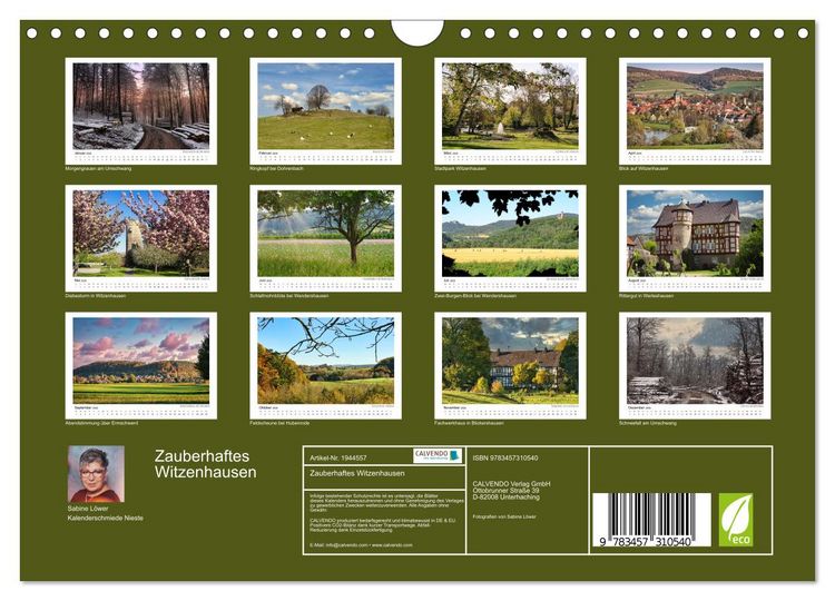 Produktbild: Zauberhaftes Witzenhausen (Wandkalender 2026 DIN A4 quer), CALVENDO Monatskalender