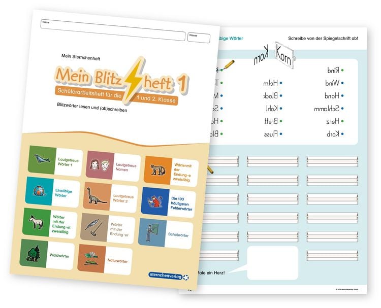 Produktbild: Mein Blitzheft 1 und Meine Blitzlesekarten Set 1-3 mit Stift "Alles in einem"