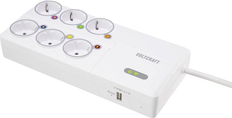 Produktbild: VOLTCRAFT SEM8500 Energiekosten-Messger&auml;t inkl. Funksteckdosen, Datenexport, Datenloggerfunktion, Kostenprognose, Stromtarif