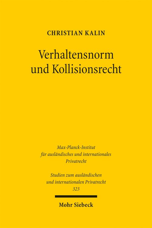 Produktbild: Verhaltensnorm und Kollisionsrecht