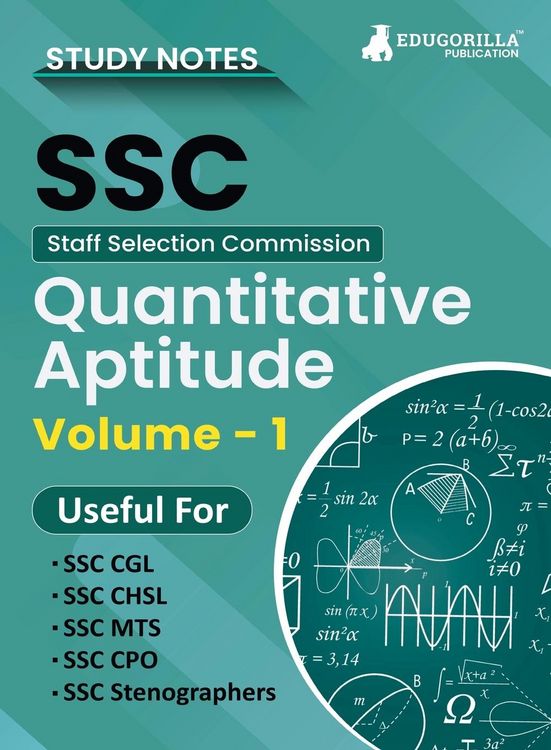 Produktbild: Study Notes for Quantitative Aptitude (Vol 1) - Topicwise Notes for CGL, CHSL, SSC MTS, CPO and Other SSC Exams with Solved MCQs