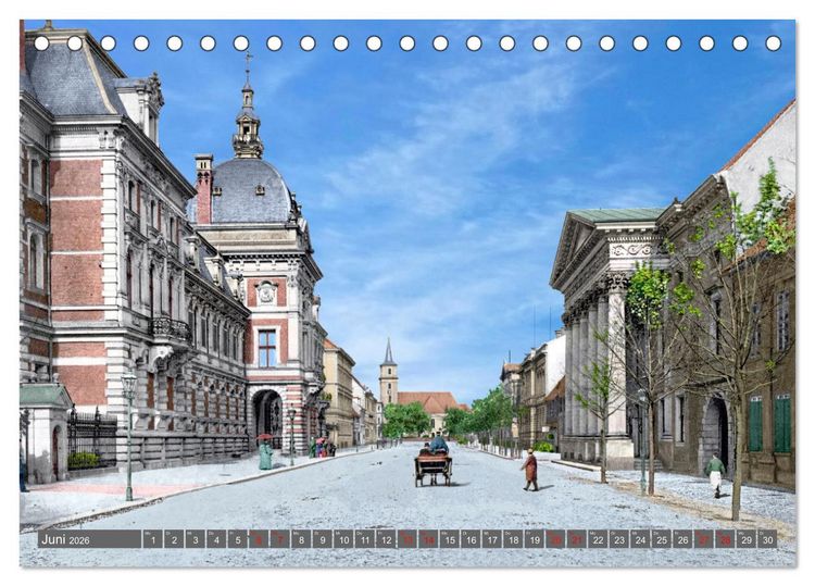 Produktbild: Sachsen-Anhalt - Orte zur Kaiserzeit in Farbe - Fotos restauriert und koloriert (Tischkalender 2026 DIN A5 quer), CALVENDO Monatskalender