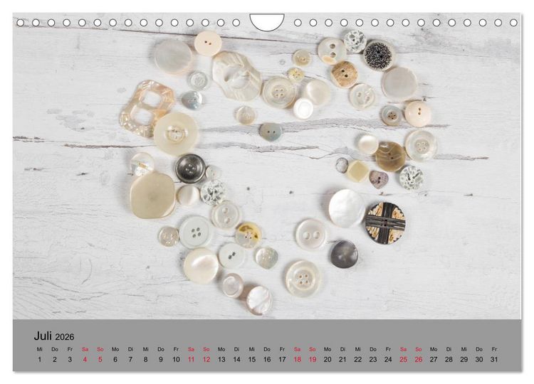 Produktbild: Die Art der Kn&ouml;pfe (Wandkalender 2026 DIN A4 quer), CALVENDO Monatskalender